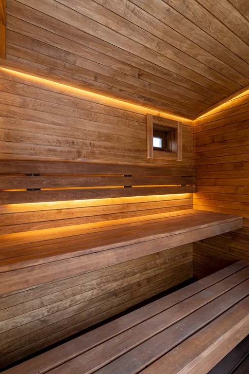 Теплый панорамный дом с русской баней и купелью