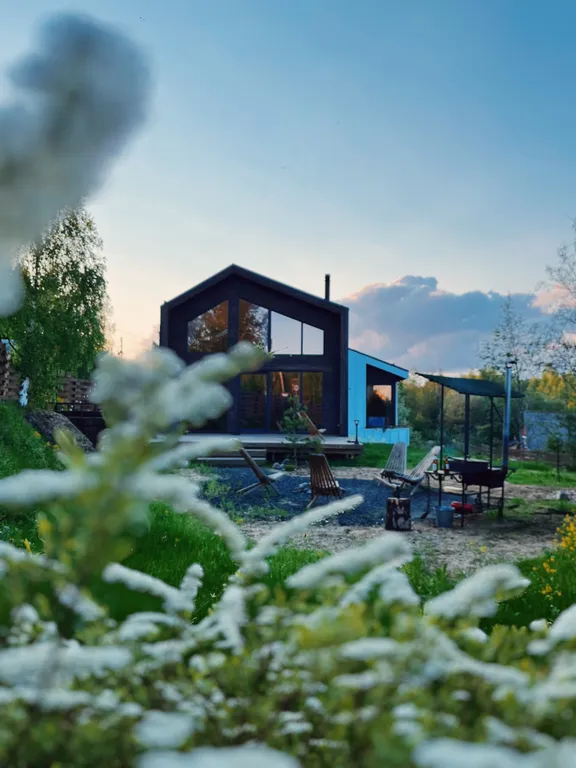 Дом с сауной и купелью с шикарным видом на озеро