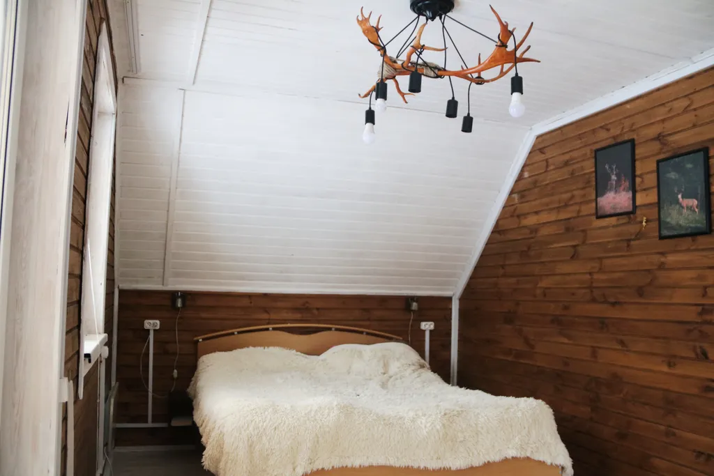 Коттедж на берегу реки с видом на сосновый лес