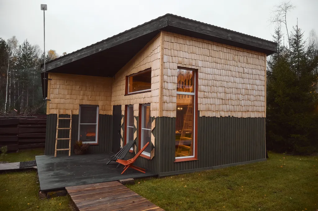 Уютный дом с баней и чаном в лесу