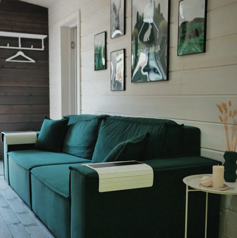 Современный уютный дом с видом на лес