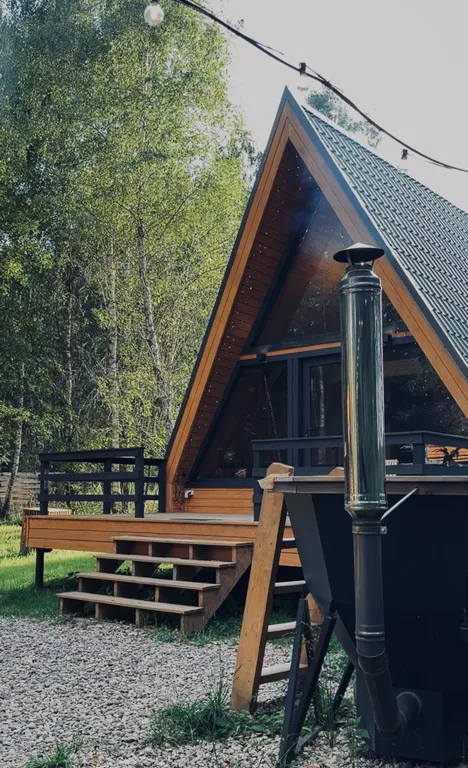 Дом в стиле a-frame в лесу в 10 км от Смоленска рядом с р. Днепр