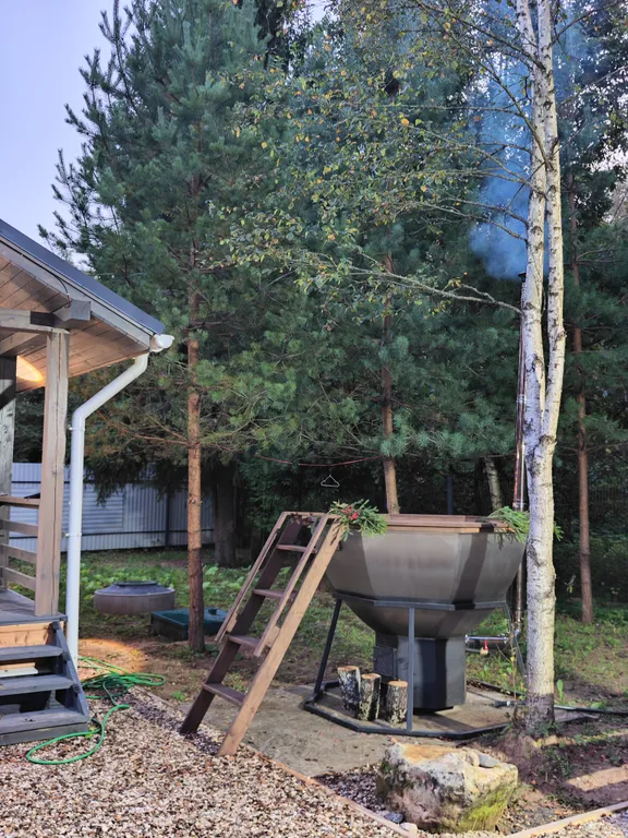 Уютный домик у леса с чаном