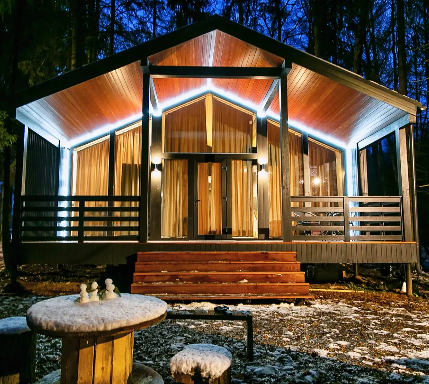 Тихий дом с камином и сауной
