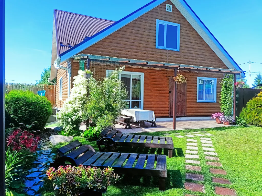 Чудесный дом с сауной и горячей купелью на побережье водохранилища