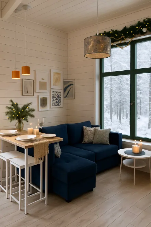 Дом баня с купелью у леса