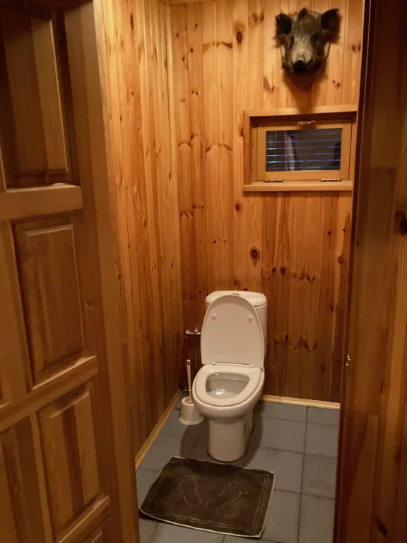 Дом в два этажа с двумя спальнями и гостиной, летний бассейн, баня