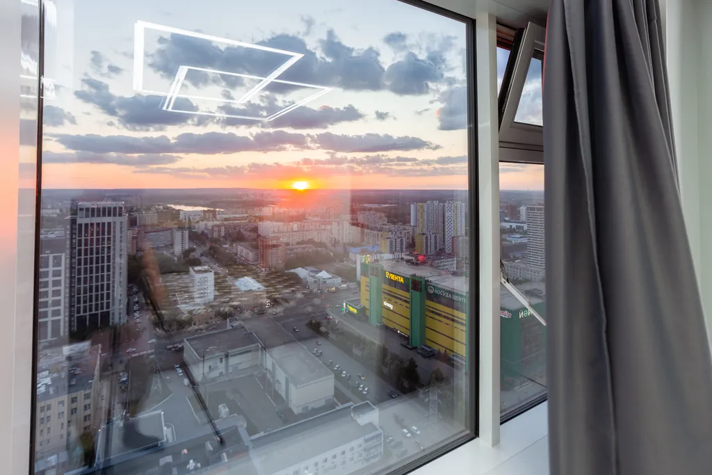 Просторная студия Мятный лён на 31 этаже в шаге от Тинькофф-холл