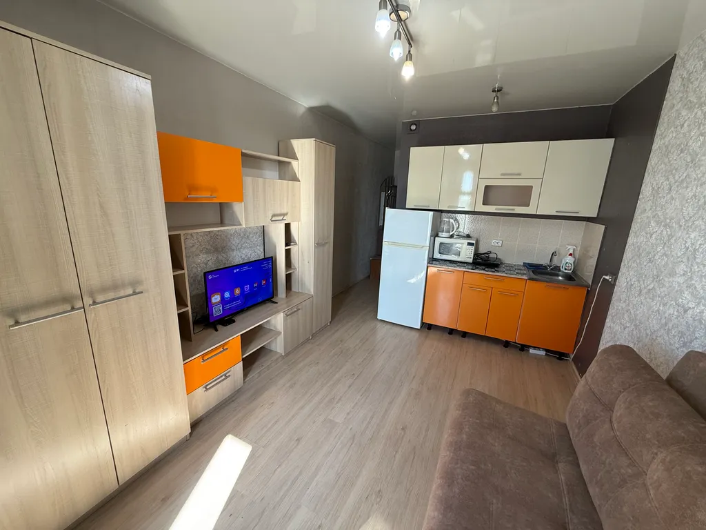 Квартира Студия - диван, стиралка холодильник, СВЧ, водонагреватель — аренда посуточно в Новосибирск