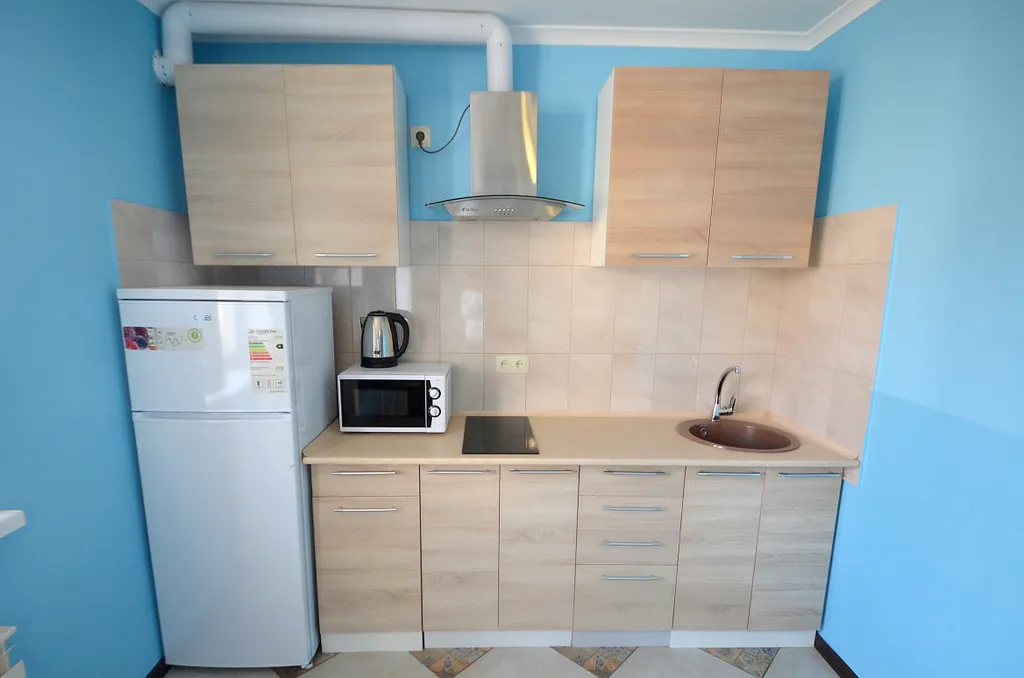 Квартира-студия голубая