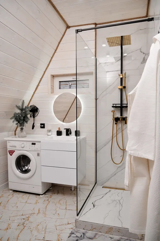 А-фрейм дом с теплым бассейном