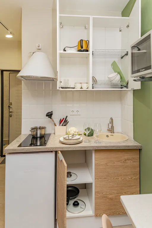 Квартира-студия, 13,7 м², 1 кровать