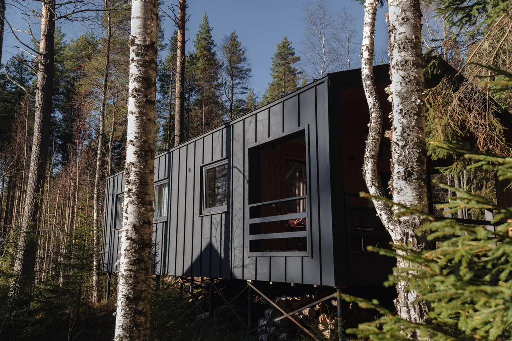 Коттедж Дом Barn house в хвойном лесу — Половина