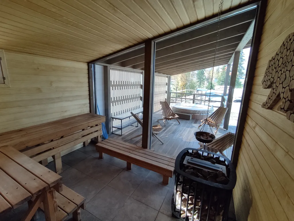 Уютный дом с видом на горы в стиле лофт с баней