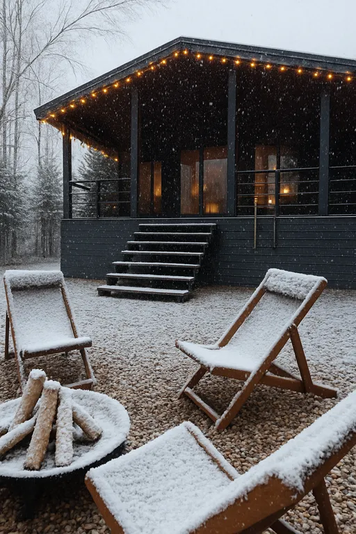 Дом в лесу с видовой терассой и чаном