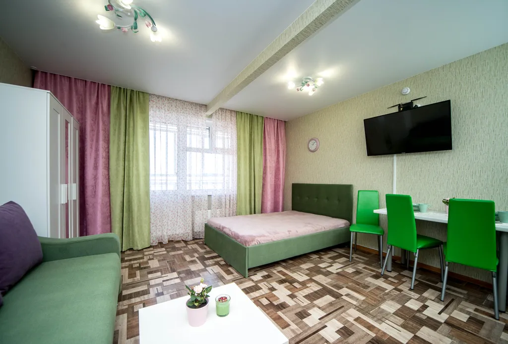 Уютная квартира на 17 этаже с видом на город