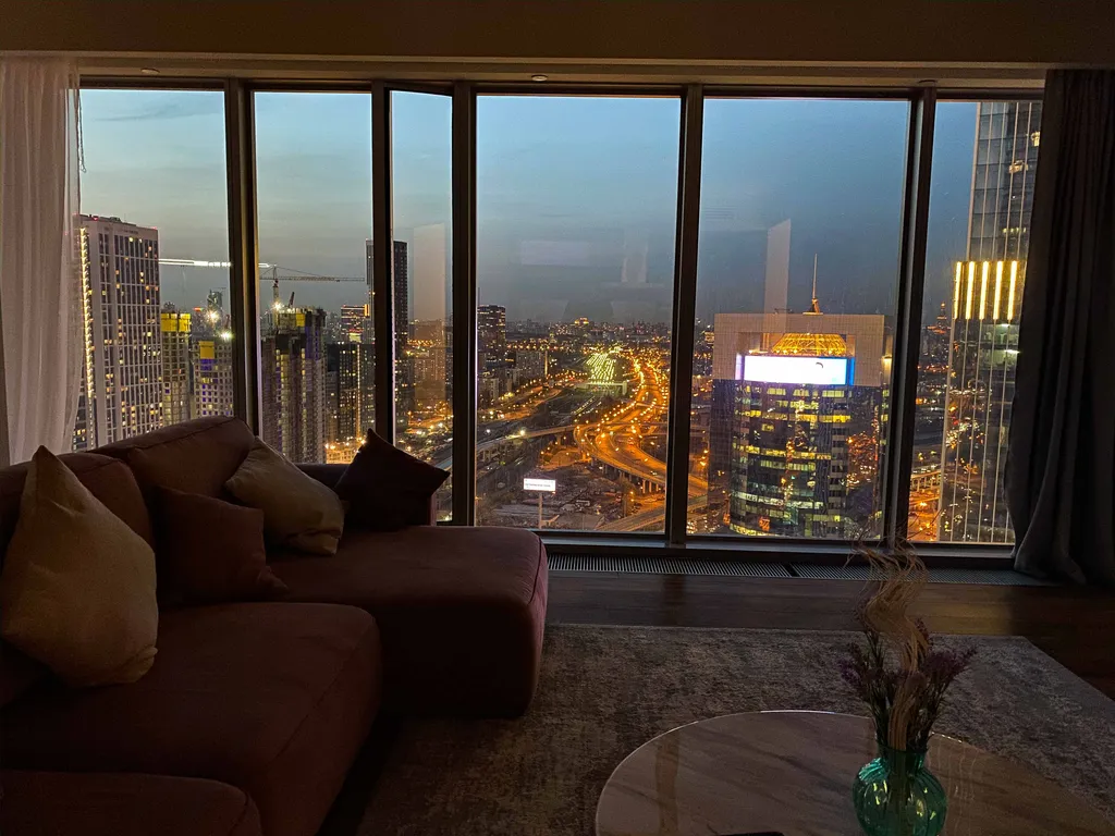 Апартамент в Москва Сити с панорамной ванной