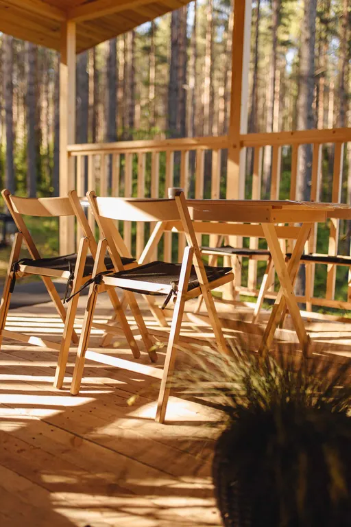 Домик в лесу с панорамными окнами