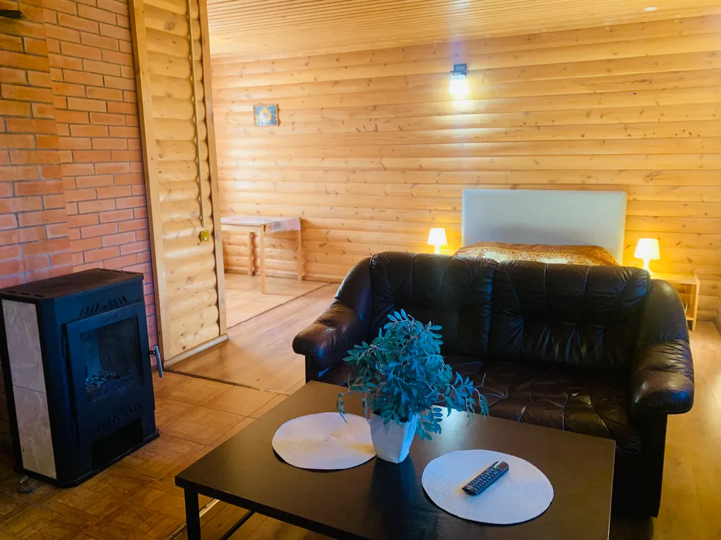 Дом-студия с сауной, камином и зоной барбекю на хуторе в Карелии