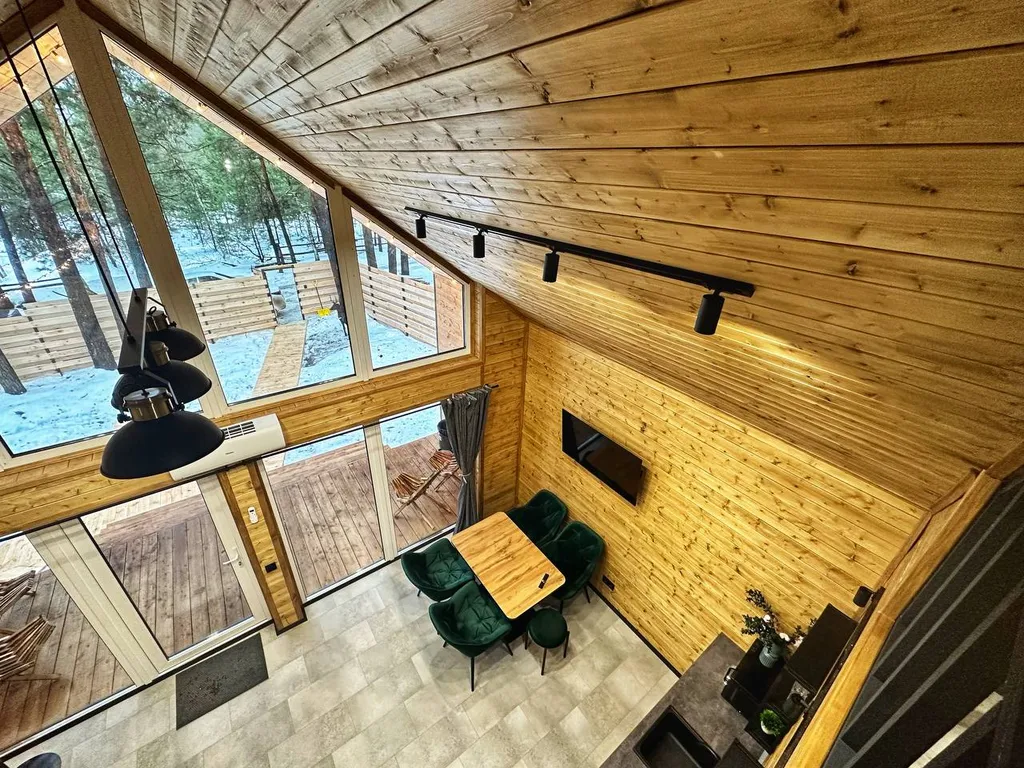 Барн-хаус 1 с чаном и сауной в сосновом лесу