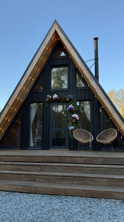 Залесье Glamping A-frame Уютный A-фрейм дом с камином