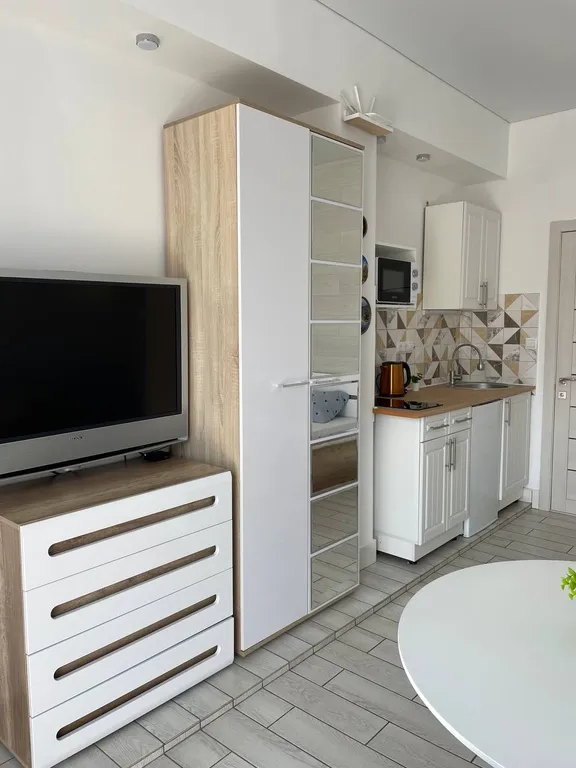 Студия с видом на горы и террасой