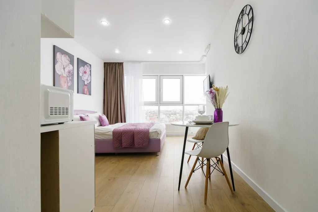 Студия на 24 этаже с панорамным видом на реку в ЖК Аквамарин