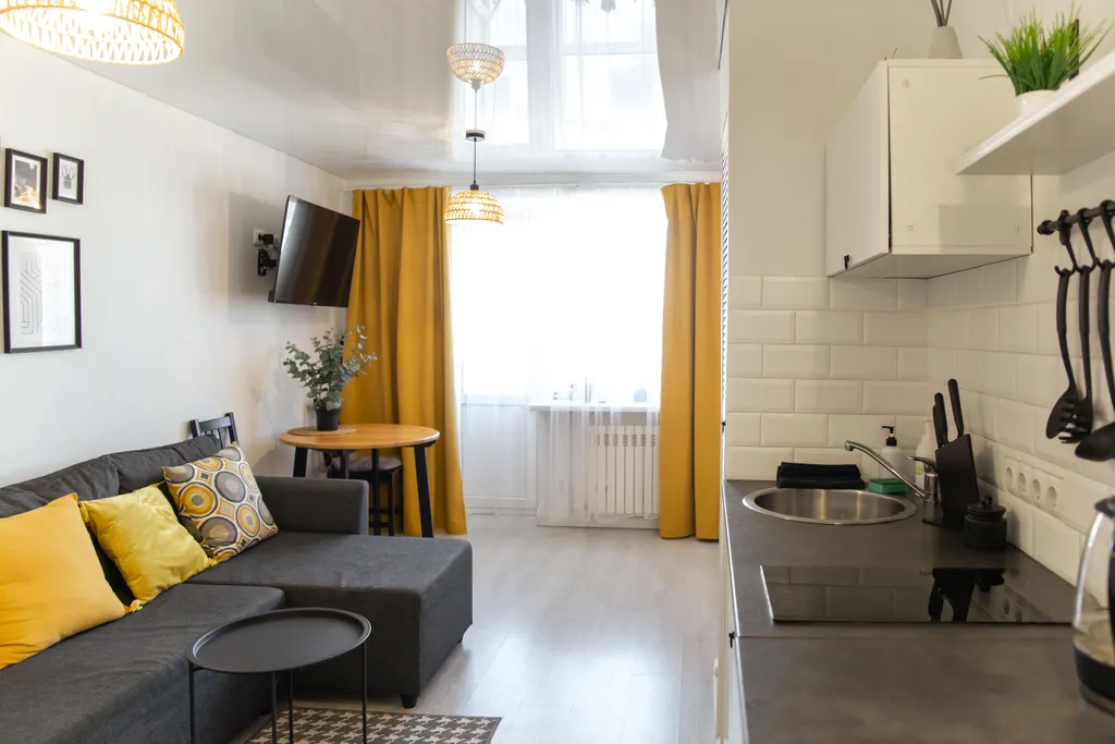 Стильная студия с видом на вулканы