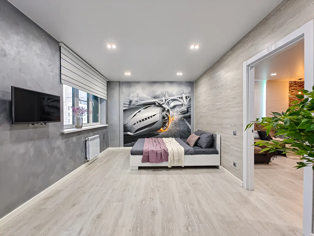 Масштабная двухкомнатная с кроватью super king-size в ЖК Дождь