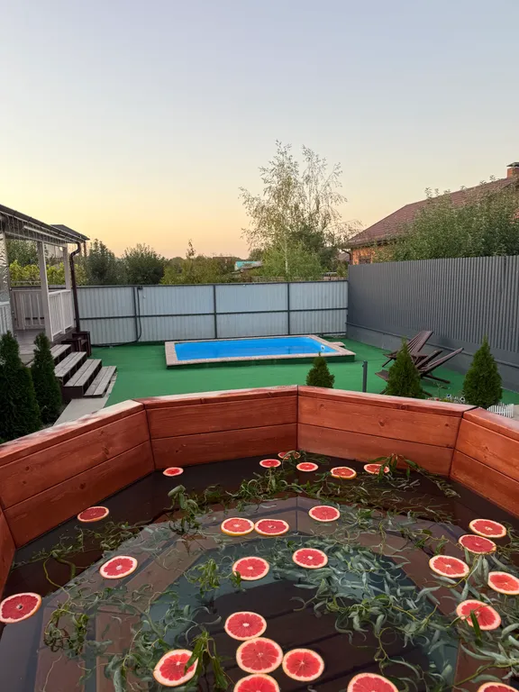 Домик с теплым бассейном и банным чаном