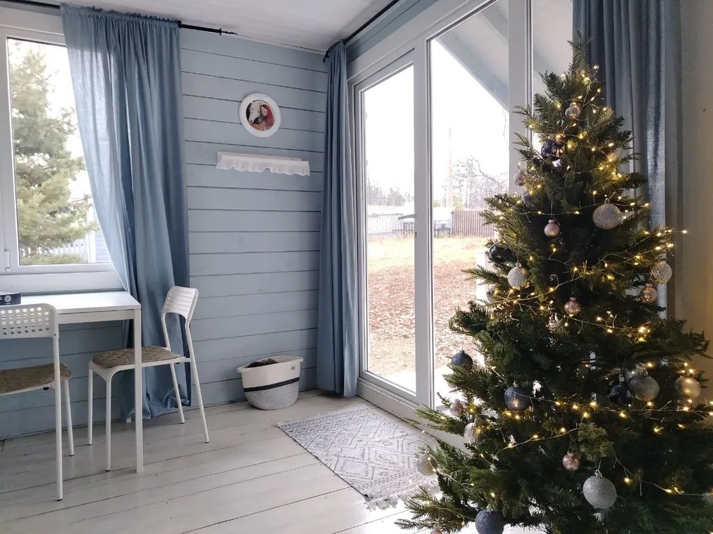 Голубой домик с баней