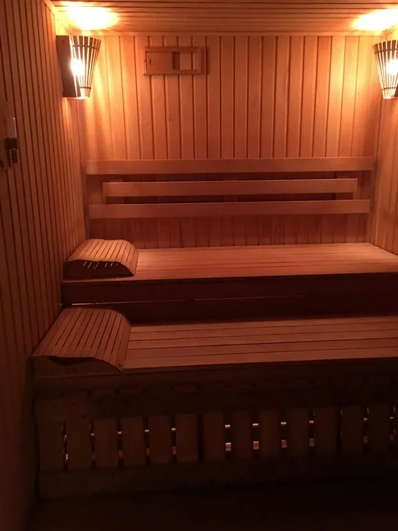 Бассейн в домике шале с сауной и мангалом