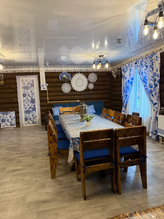 Дом в русском стиле Гжель