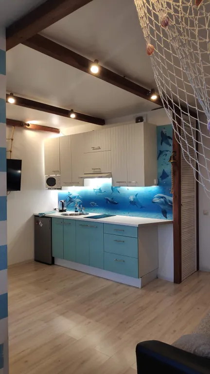 Квартира Квартира Студия в морском стиле с видом на Неву — Санкт-Петербург