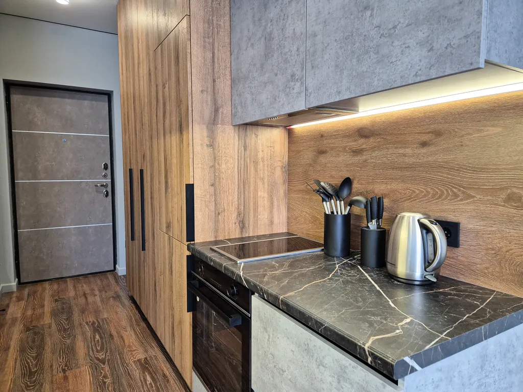 Уютная студия с ванной и прекрасным видом на реку и лес