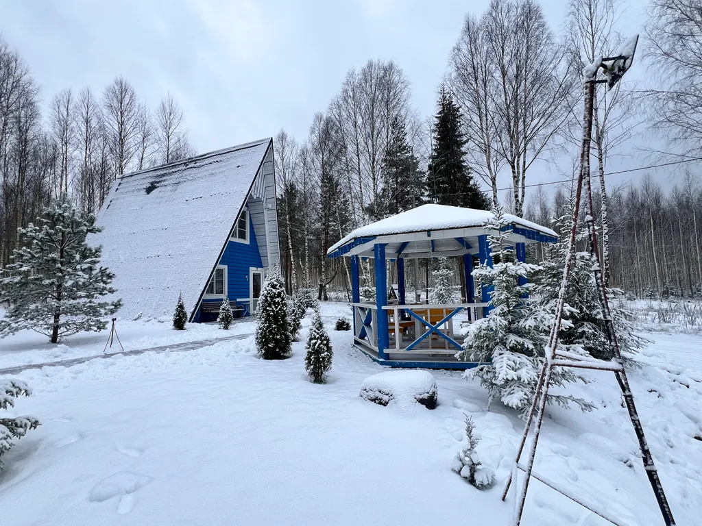 Уютный A-Frame в лесном массиве на берегу реки