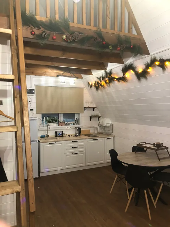 Дом A-frame с баней и чаном