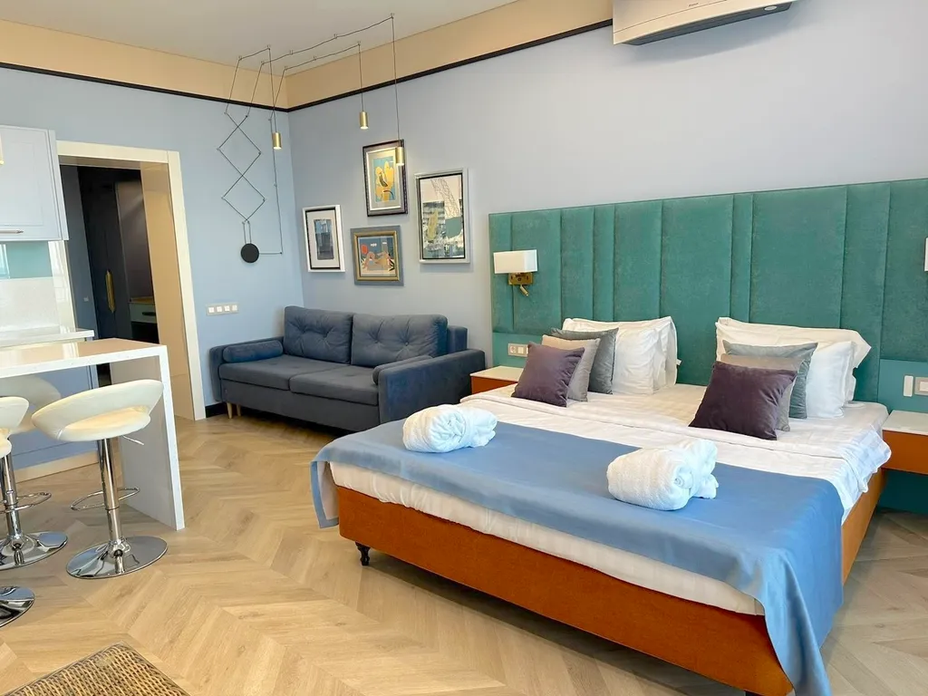 Апартаменты Акваделюкс с шикарным видом на море и большим балконом