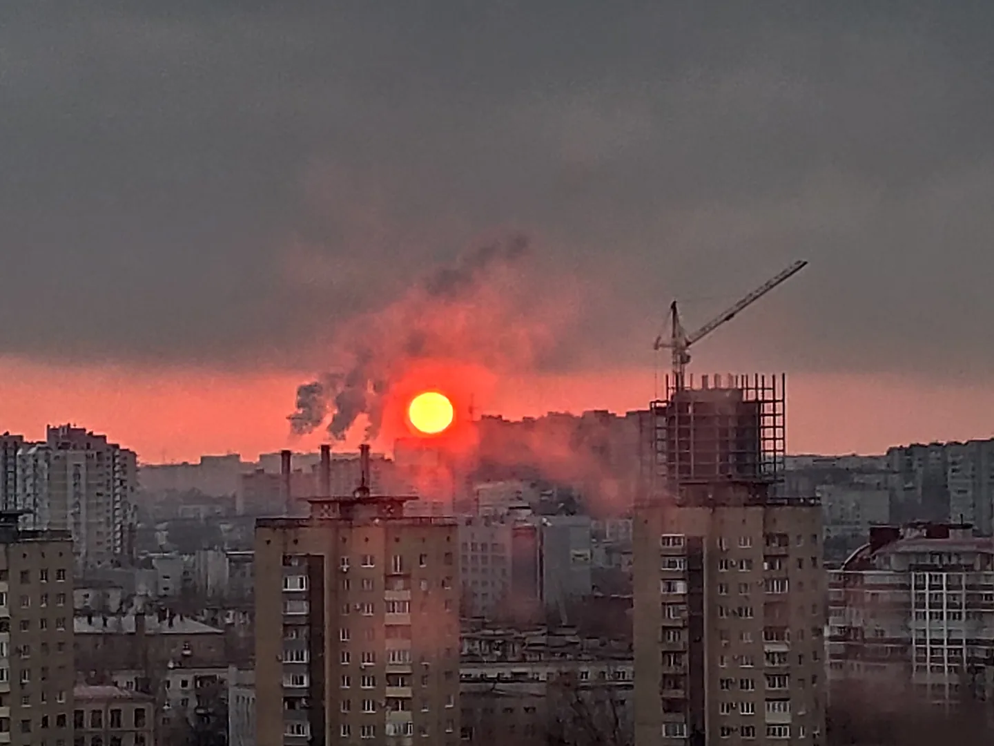 Вид из окна. Зима. Закат. Смотрим... Любуемся видами...