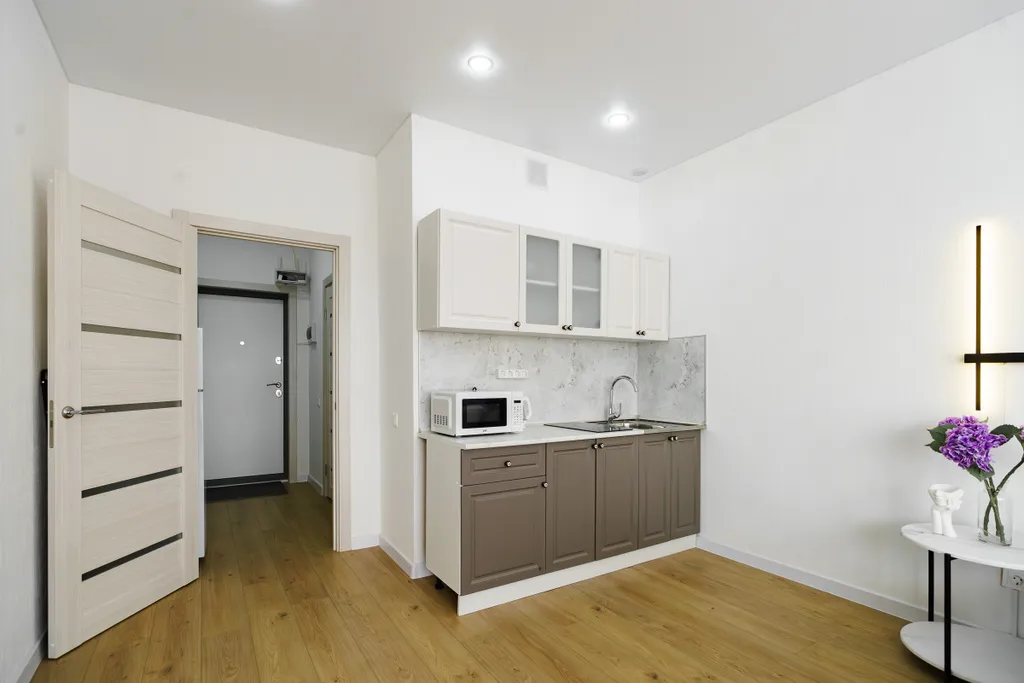 Студия на 24 этаже с панорамным видом на реку в ЖК Аквамарин