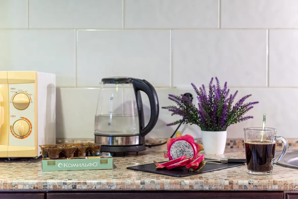 Светлая студия с видом на тихий зелёный двор