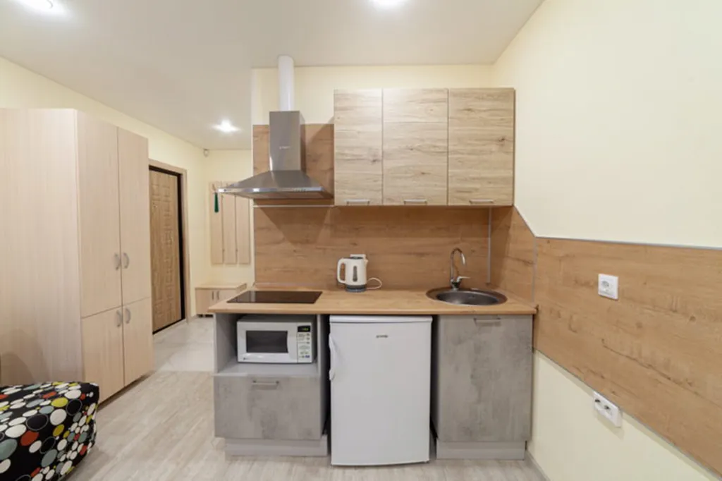 студия с большой кроватью и креслом- кроватью