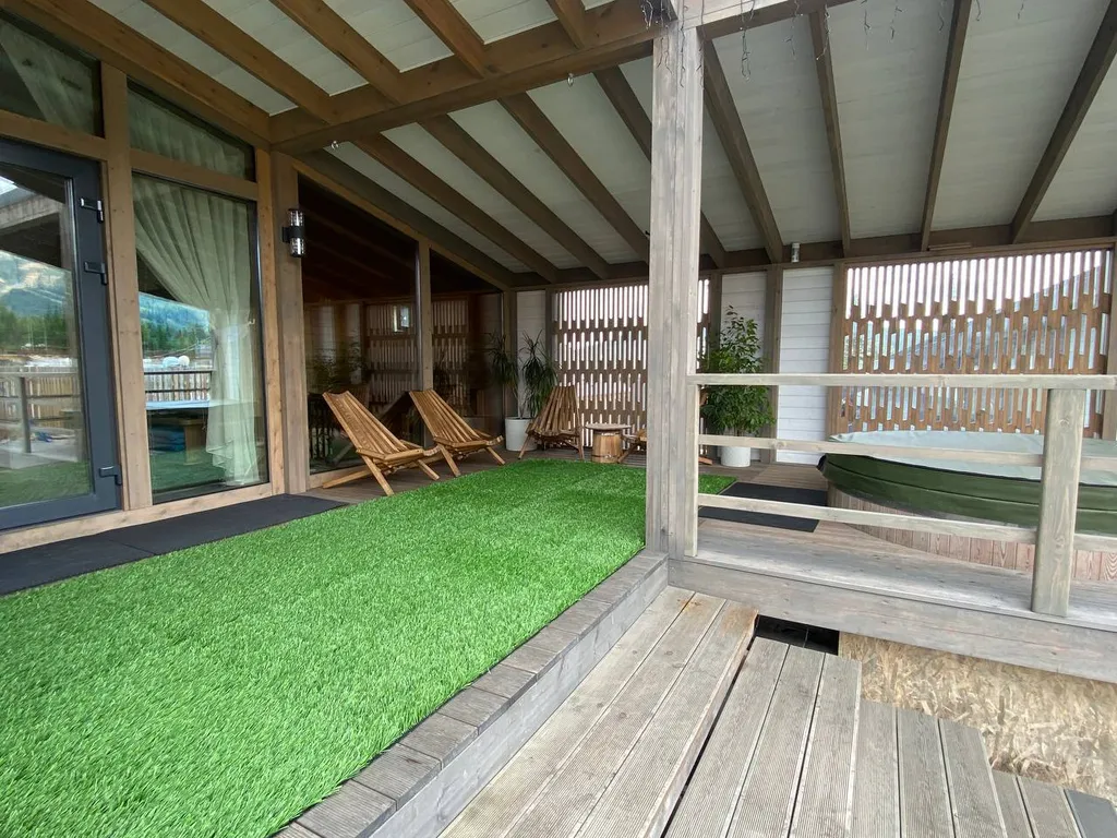 Уютный дом с видом на горы в стиле лофт с баней