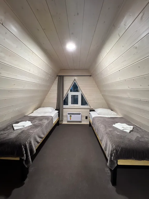 Коттедж Aframe на 4 персоны с купелью и баней на дровах