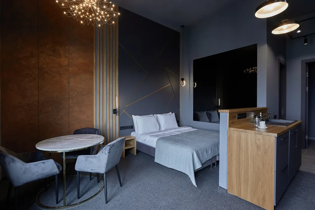 Квартира Квартира Дизайнерский лофт для двоих с ванной у окна и панорамным видом — Москва