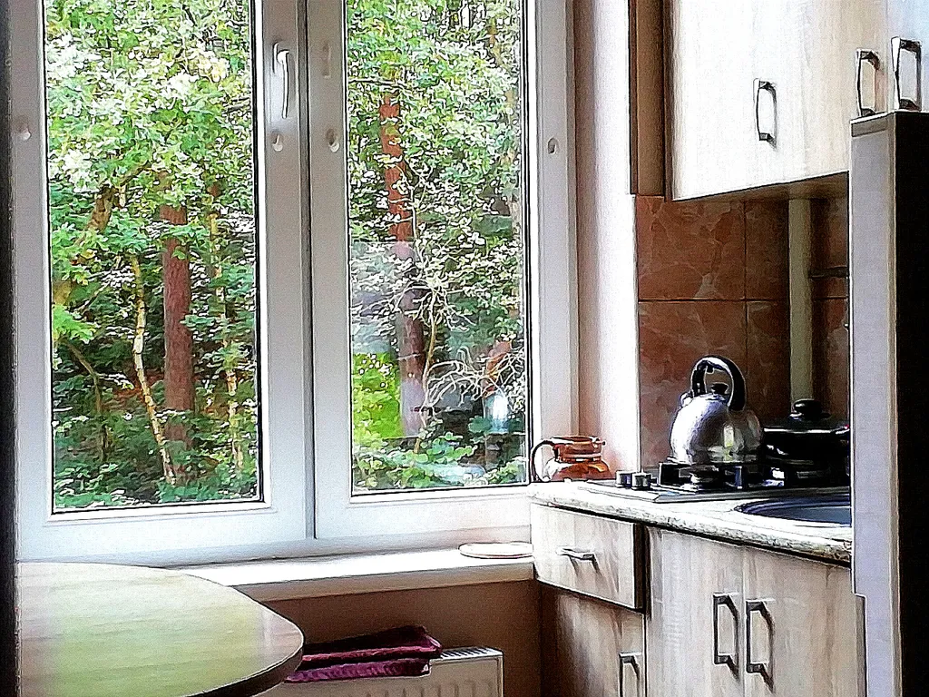 Квартира у моря, с видом на озеро и сосновый бор