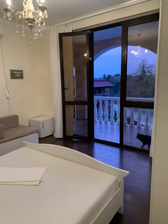 Трехместный уютный номер с террасой.