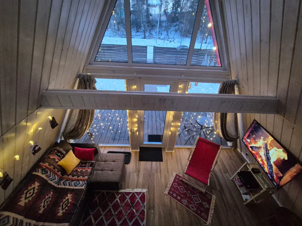 Коттедж Коттедж А-фрейм Клубничный с сибирским банным чаном и баней на дровах — Каблуково