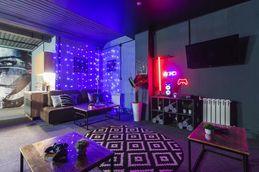 Квартира в стиле Лофт для вечеринки с караоке и x-box