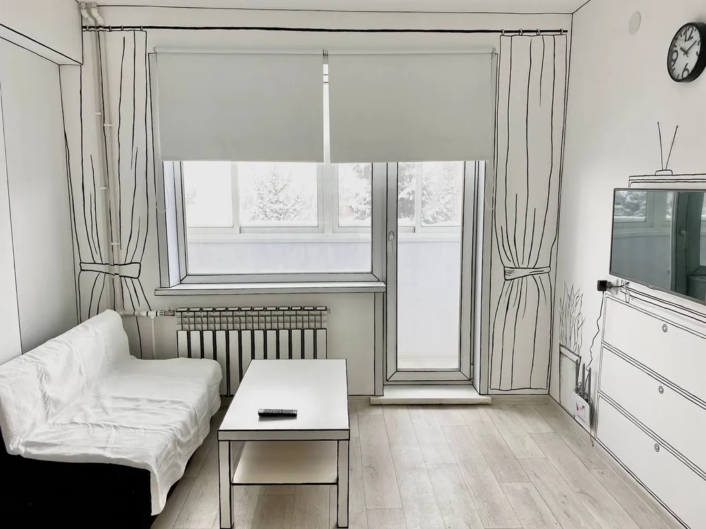 Квартира в стиле 2D рисунок на выезде в Военный городок